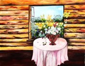 ваза с цветами на столе